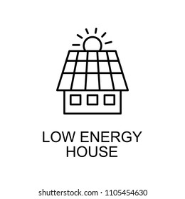 low energy house outline icon. Element of enviroment protection icon with name for mobile concept and web apps. Thin line low energy house icon can be used for web and mobile on white background