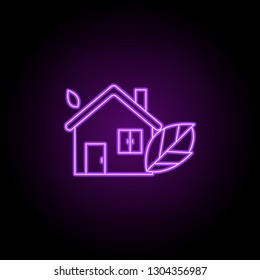 low energy house outline icon. Elements of Ecology in neon style icons. Simple icon for websites, web design, mobile app, info graphics