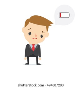 low energy marketing boy on white background