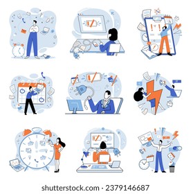 Low energy vector illustration. Recharging your energy and prioritizing self care are essential for maintaining vitality Building strength and endurance through regular physical activity can combat