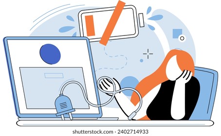 Low energy vector illustration. Seeking professional help for mental health disorders can alleviate low energy levels Adopting healthy lifestyle can help prevent low energy and related health problems
