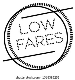 LOW FARES stamp on white