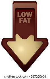 Low Fat Arrow, Vector Illustration isolated on White Background. 