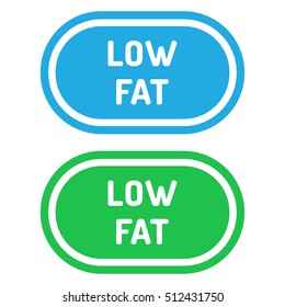 Low fat. Badge logo, icon set. Flat vector illustration on white background. Can be used business company for eco, organic, bio theme.