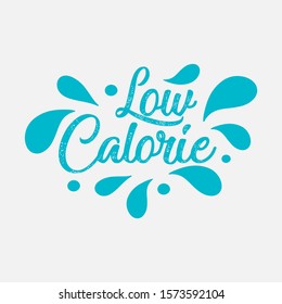 Low Fat, Low Carb, Low Calorie Label. Typographic Sign Badge