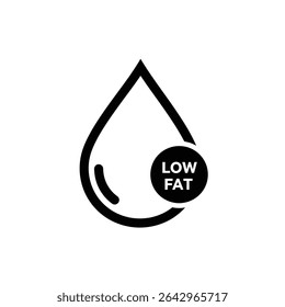 Low fat food icon dietary symbol drop.