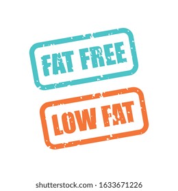 Low Fat and Fat Free Grunge Labels