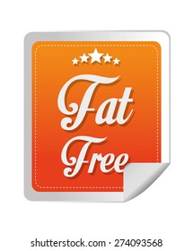Low fat free label design, vector illustration.