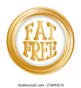 Low fat free label design, vector illustration.