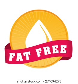 Low fat free label design, vector illustration.