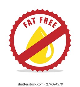 Low fat free label design, vector illustration.