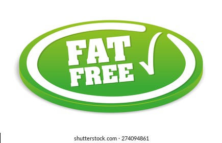 Low Fat Free Label Design, Vector Illustration.