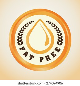 Low fat free label design, vector illustration.