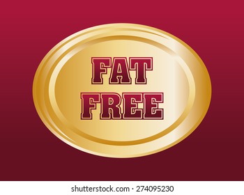 Low fat free label design, vector illustration.