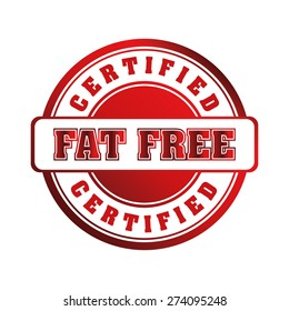 Low fat free label design, vector illustration.