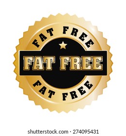 Low fat free label design, vector illustration.