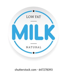 Low Fat Milk Stamp Sign Vector