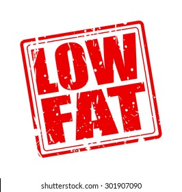 Low fat red stamp text on white