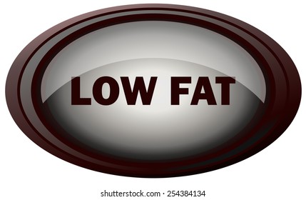 Low Fat Retro Sticker Sign, Vector Illustration isolated on White Background. 