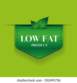 Low Fat ribbon vector green