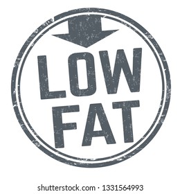 Low fat sign or stamp on white background, vector illustration
