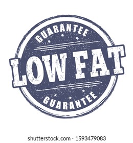 Low fat sign or stamp on white background, vector illustration