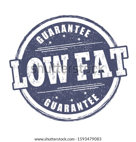 Low fat sign or stamp on white background, vector illustration