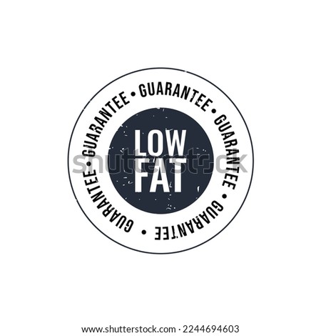 Low fat sign or stamp vector image. low fat. stamp. black round grunge vintage low fat sign