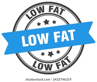 low fat stamp. low fat round sign. label on transparent background