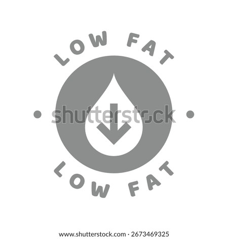 Low fat vector label. Low in fats product or food icon.