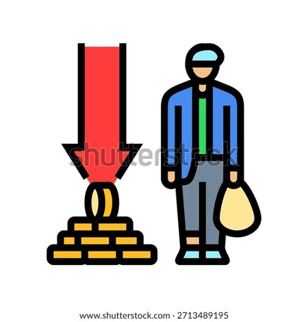 low, financial class color icon vector. low, financial class sign. isolated symbol illustration