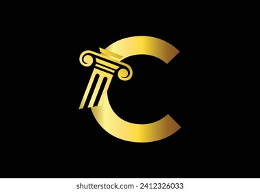 Low firm  logo with latter C vector template, Justice logo, Equality, judgement logo vector illustration