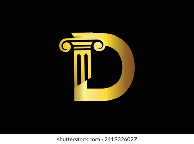 Low firm  logo with latter D vector template, Justice logo, Equality, judgement logo vector illustration