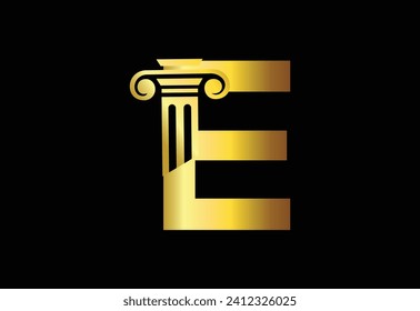 Low firm  logo with latter E vector template, Justice logo, Equality, judgement logo vector illustration