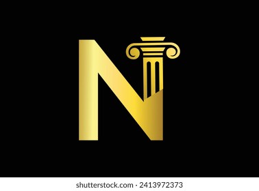 Low firm  logo with latter N vector template, Justice logo, Equality, judgement logo vector illustration