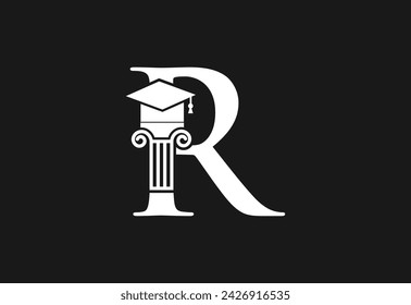 Low firm logo with latter R vector template, Justice logo, Equality, judgement logo vector illustration