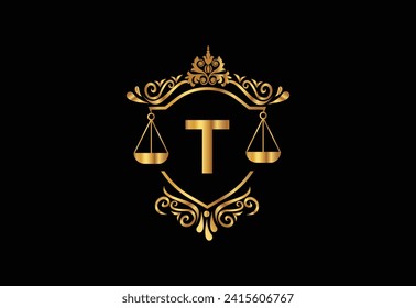 Low firm  logo with latter T vector template, Justice logo, Equality, judgement logo vector illustration