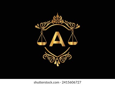 Low firm  logo with latter A vector template, Justice logo, Equality, judgement logo vector illustration