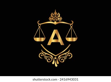 Low firm  logo with latter A vector template, Justice logo, Equality, judgement logo vector illustration