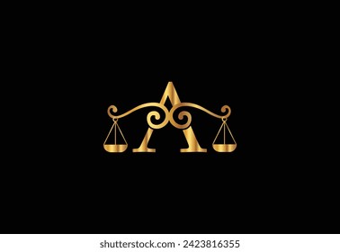 Low firm logo with latter A vector template, Justice logo, Equality, judgement logo vector illustration