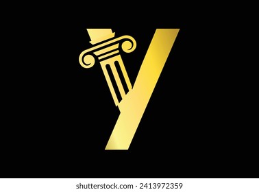 Low firm  logo with latter Y vector template, Justice logo, Equality, judgement logo vector illustration