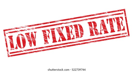 low fixed rate vector red stamp on white background