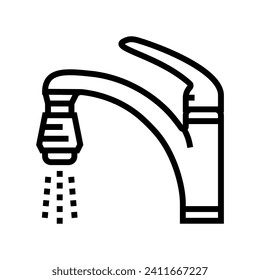 low flow water fixtures energy line icon vector. low flow water fixtures energy sign. isolated contour symbol black illustration