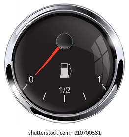 Low fuel. Gas meter. vector isolated