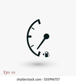 Low fuel sign  isolated icon, flat design best vector icon