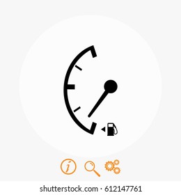 Low fuel sign  isolated icon, flat design best vector icon