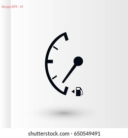 Low fuel sign  isolated icon, flat design best vector icon