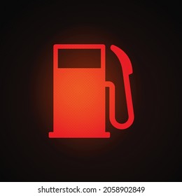 Low fuel warning light vector illustration.