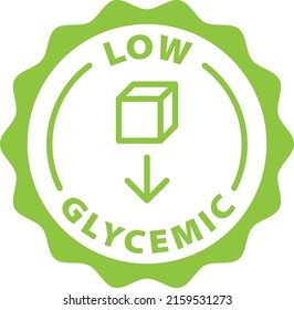 low glycemic green stamp outline badge icon label isolated rounded vector on transparent background