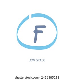 low grade concept line icon. Simple element illustration. low grade concept outline symbol design.